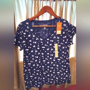 Sonoma Navy blue floral t shirt.